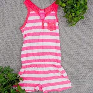 French Toast Pink Striped Romper
